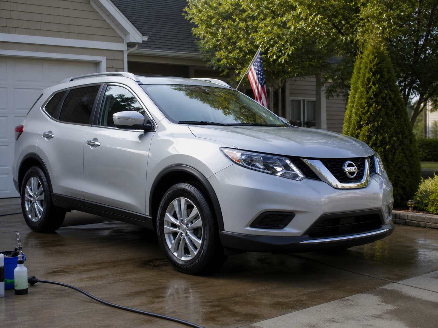 Detailed SUV in a driveway